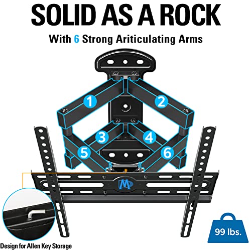 Mounting Dream Tv Mount Bracket Full Motion Tv Wall Mounts For 26-55 Inch Led Lcd Plasma Flat Screen Tv, Wall Mount With Swivel Articulating Dual Arms Tv Bracket Up To Vesa 400X400Mm 99 Lbs Md2379 #TOP2