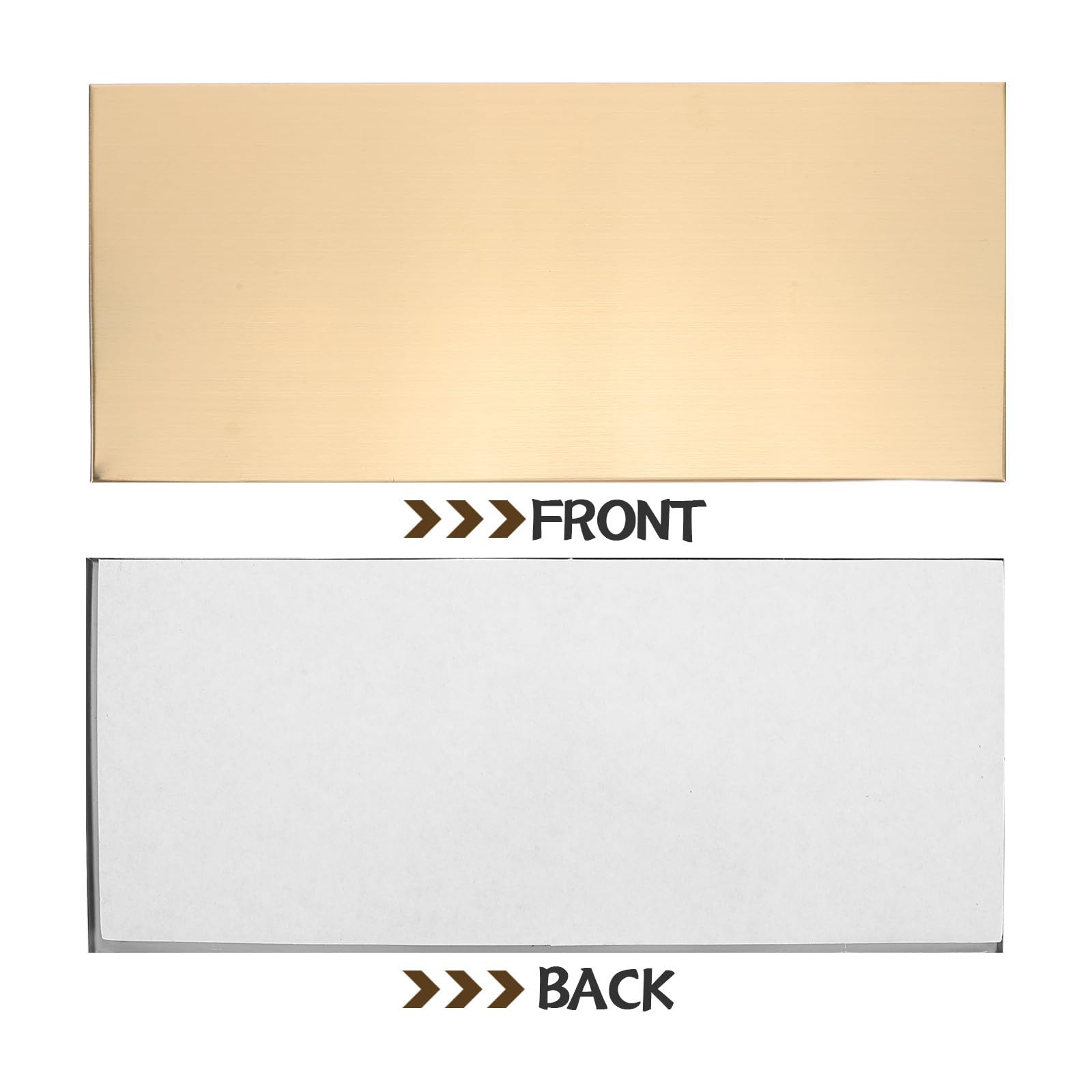 Placas Adhesivas Metálicas para Puertas 25X11 CM Acero Inoxidable Cepillado Dorado 2 Unidades Placas para Grabar Letreros Autoadhesivos para Oficina Hotel Escuela y Hospital