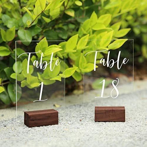 UNIQOOO 20 Pack Place Card Holders | Rustic Walnut Wood Escort Cards Display Stands | Table Number Sign and Photo Stand | Perfect for Retail Shop, Cafe, Home, Wedding, Dinner Party Events Decoration - Image 8