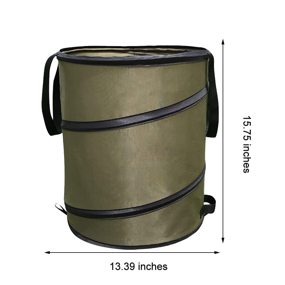 DENPETEC Gartenbeutel, 30 Liter, Gartenlaubbeutel, mit Schnalle, zusammenklappbarer Behälter, Laubmülleimer, Gartenabfälle, wiederverwendbare Tasche (Größe: 30 Liter)