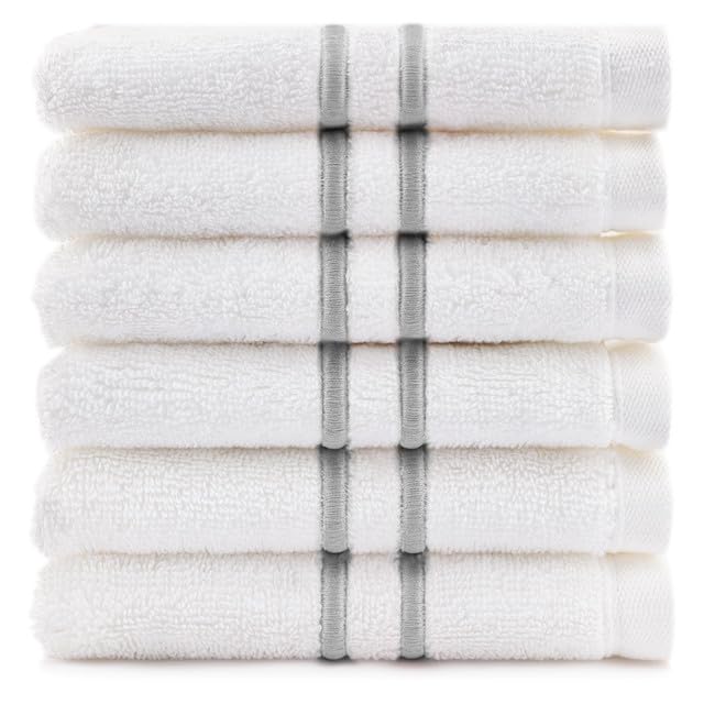 Maisonette Loft Baratta Egyptian Cotton Turkish Hand Towels - Soft Absorbent Washcloths for Face - Ideal Quick Dry Small Towel Wash Cloth Set for