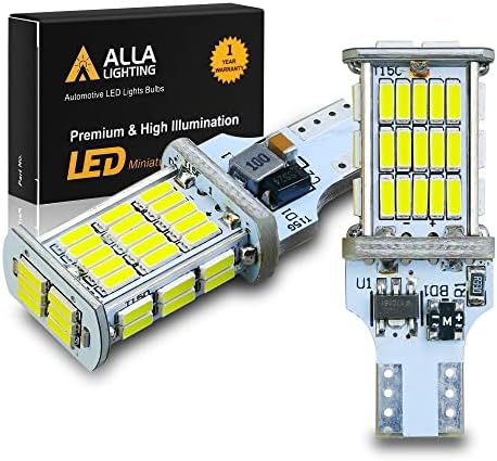 Alla Lighting T10/T15 912 921 W16W LED Reverse Light Bulb, CAN-BUS Error Free 6000K White Back-Up/Trunk/3rd Brake Lights Lamp 922 906 921KX 912K 921LL Upgrade