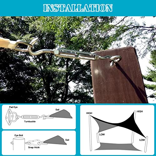 Cool Area Rectangle Sun Shade Sail 8' X 12' Uv Block Durable Sunshades Outdoor Canopy For Patio Pergola Cover Garden Backyard, Turquoise (We Make Custom Size) #TOP6