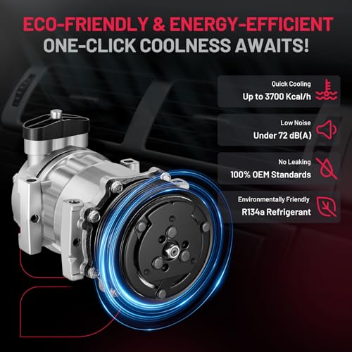 BDFHYK A/C Compressor with Clutch 60-02144NA Compatible with Kenworth C500, K270, K370, T170, T270, T370, T400, T2000, T300, T600A, T800, W900, K300, K100E, Compatible with Peterbilt 320, 385