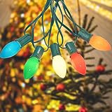 Romasaty C7 LED Christmas Lights(25FT) 5 Multi-Color Outdoor&Indoor Lights for Holiday Party Wedding