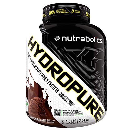 Nutrabolics Hydropure, 100% Hydrolyzed Whey Protein, Extreme Chocolate 4.5 Pound