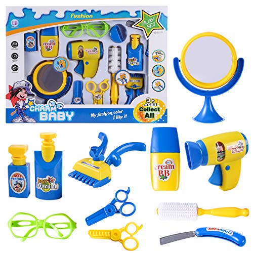 MAJOZ Coiffure - 16 Pièces Coiffure avec Sèche-Cheveux et Accessoires - Jouet éducatif pour Bébé et Enfants