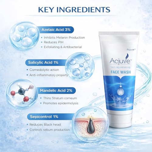 Image of Rejuvenating Face Wash for Men and Women 100 g | Enriched with Salicylic Acid and Aquaxyl for Deep Cleansing, Gentle Exfoliation, Oil Balancing, and Hydration | For Clear and Smooth Skin
