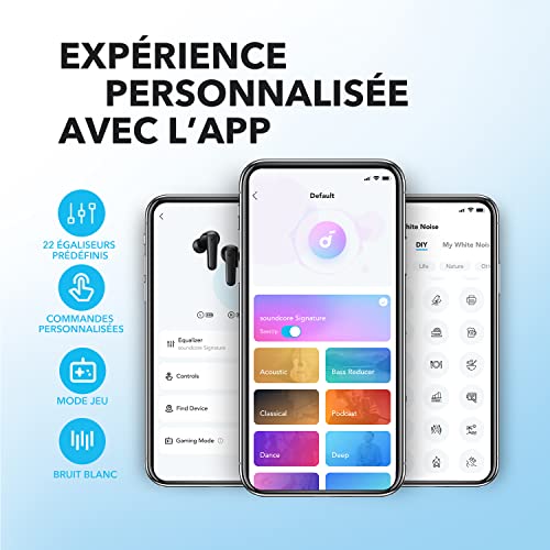 Soundcore by Anker P20i Ecouteurs Bluetooth sans Fil, Écouteurs sans Fil Bluetooth 5.3, conducteurs 10mm, Grosses Basses, 30H de Lecture, étanchéité IPX5, EQ Via App, 2 micros, Mode écouteur Unique – Image 4