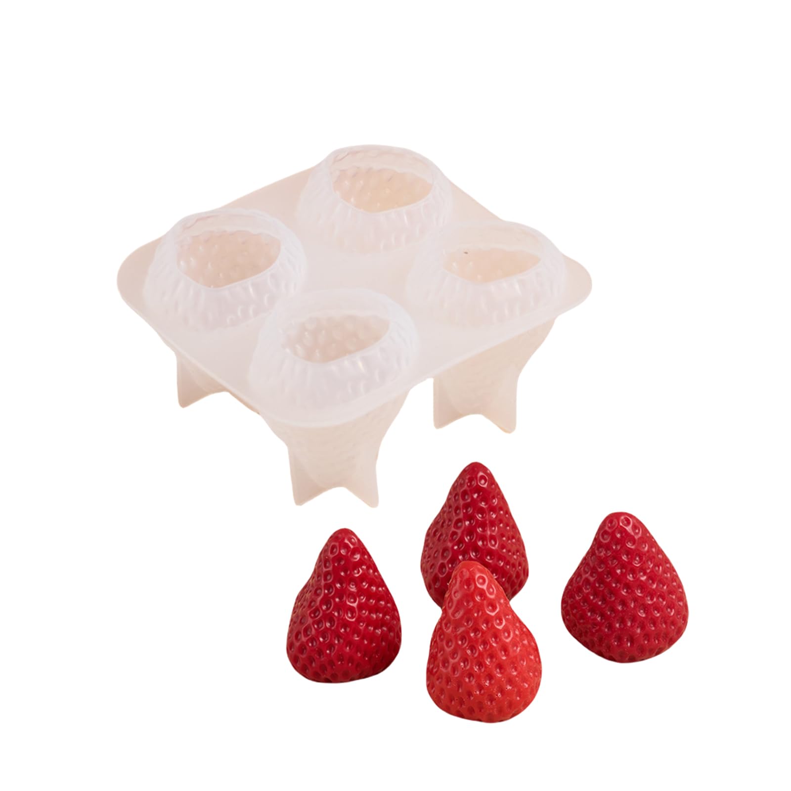 oringnat 3D Strawberry Candle Casting Silicone Mould Ornament Candle Making Epoxy Resin Baking