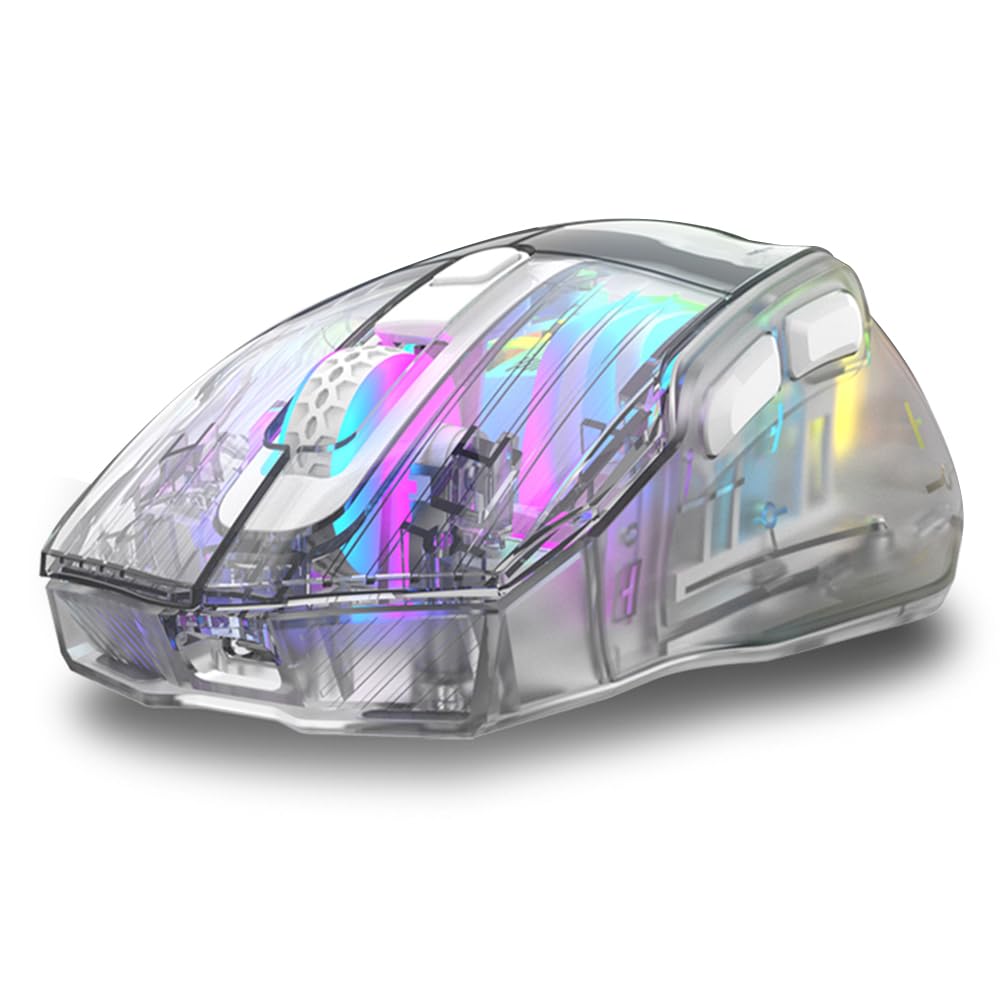 Souris de jeu sans fil tri-mode légère et ergonomique idéale pour le télétravail et le gaming nocturne