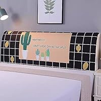 WYJHNL Hoes voor hoofdeinde van bed, elastische overtrek, stofbescherming van Europees katoen, wasbaar, slaapkamerdecoratie, beige, 180 cm