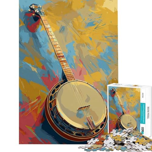 1000 Pieces Jigsaw Puzzles for Teenagers Banjo Art Painting Jigsaw Puzzle 1000 Home Decoration Toys Improve Memory Birthday And Unique Gifts (50x75cm)