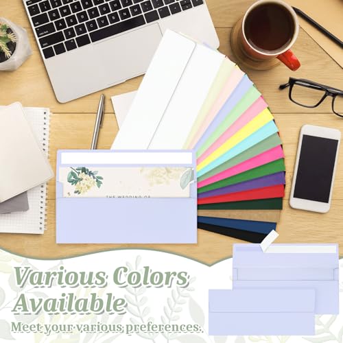 Image of 50 Pcs #10 Light Purple Envelopes Letter Size Self Seal, Business Envelopes