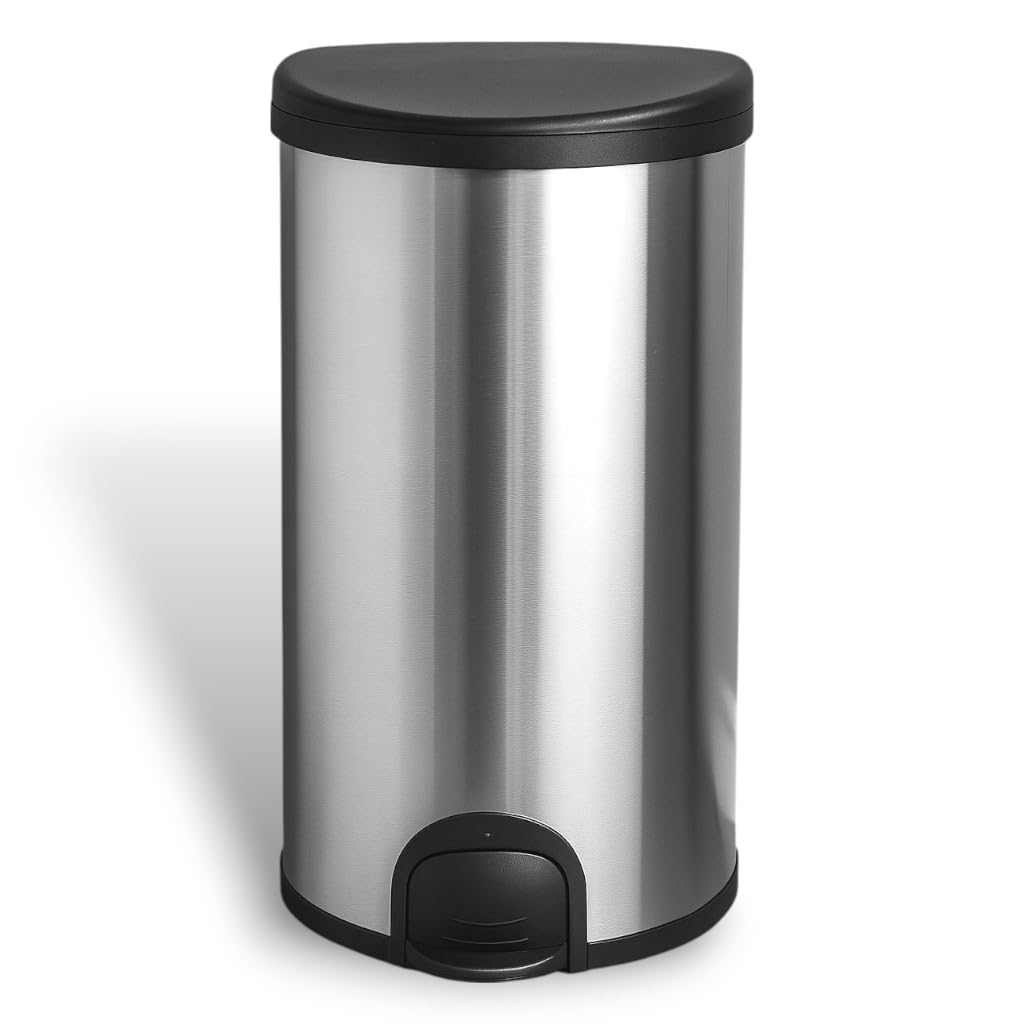Chabrias Ltd Luxury Hygienic Trash Waste bin Toe Touch foot sensor 50L capacity No touch Hands Free pedal bin Stainless steel