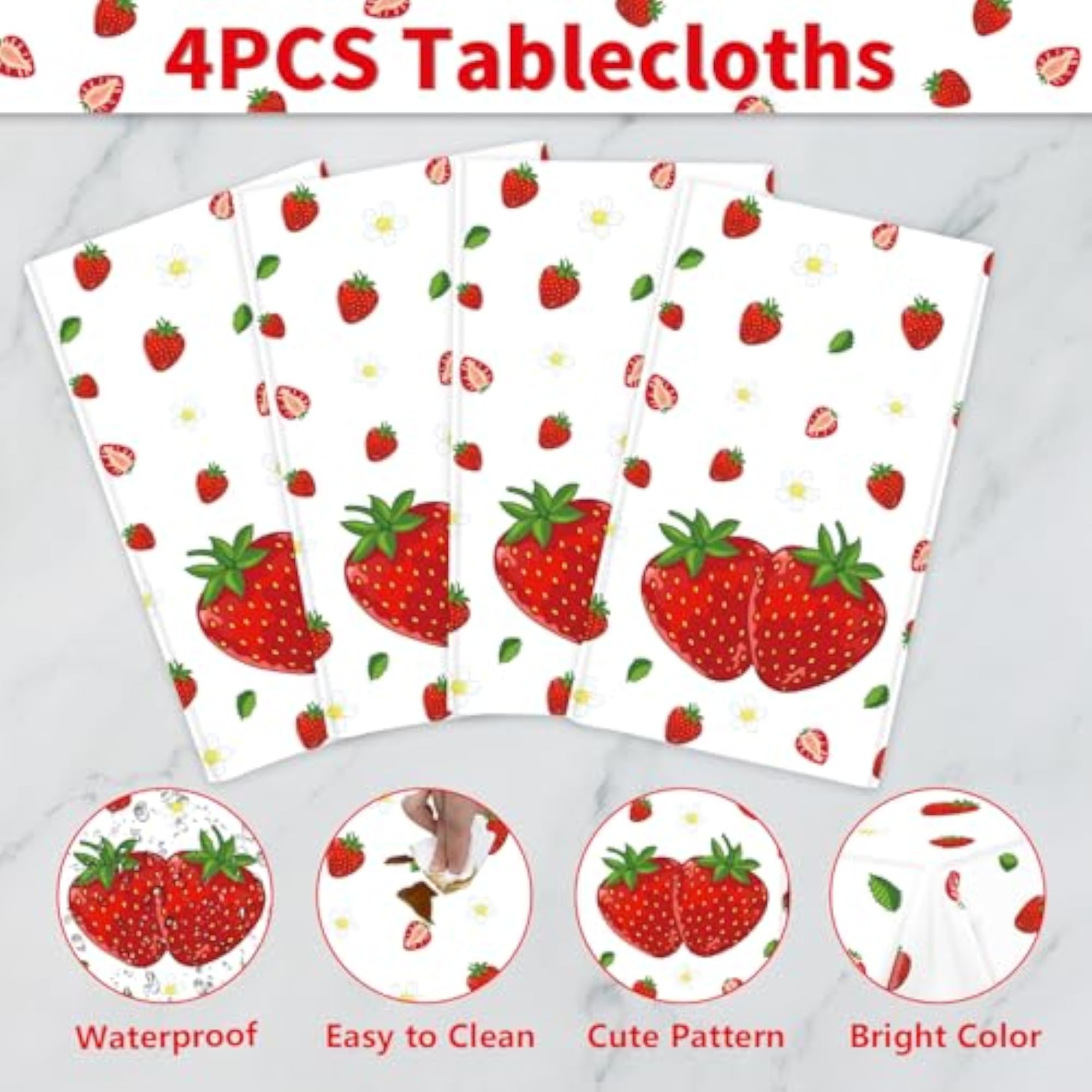 4 Pack Strawberry Table Cloths