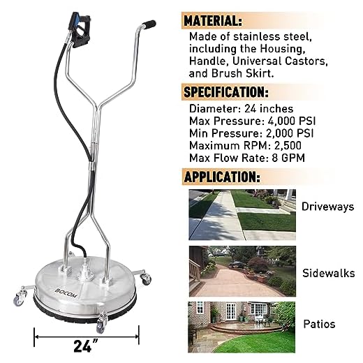 BOCOM 24 Inch Pressure Washer Surface Cleaner