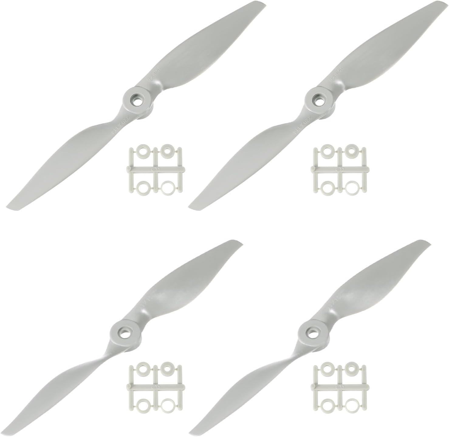 uxcell 9x4.5" 8x6" Propeller RC Propeller 2 Vane Blade Prop Gray Adapter with Ring for Electric Airplane Aircraft 4pcs