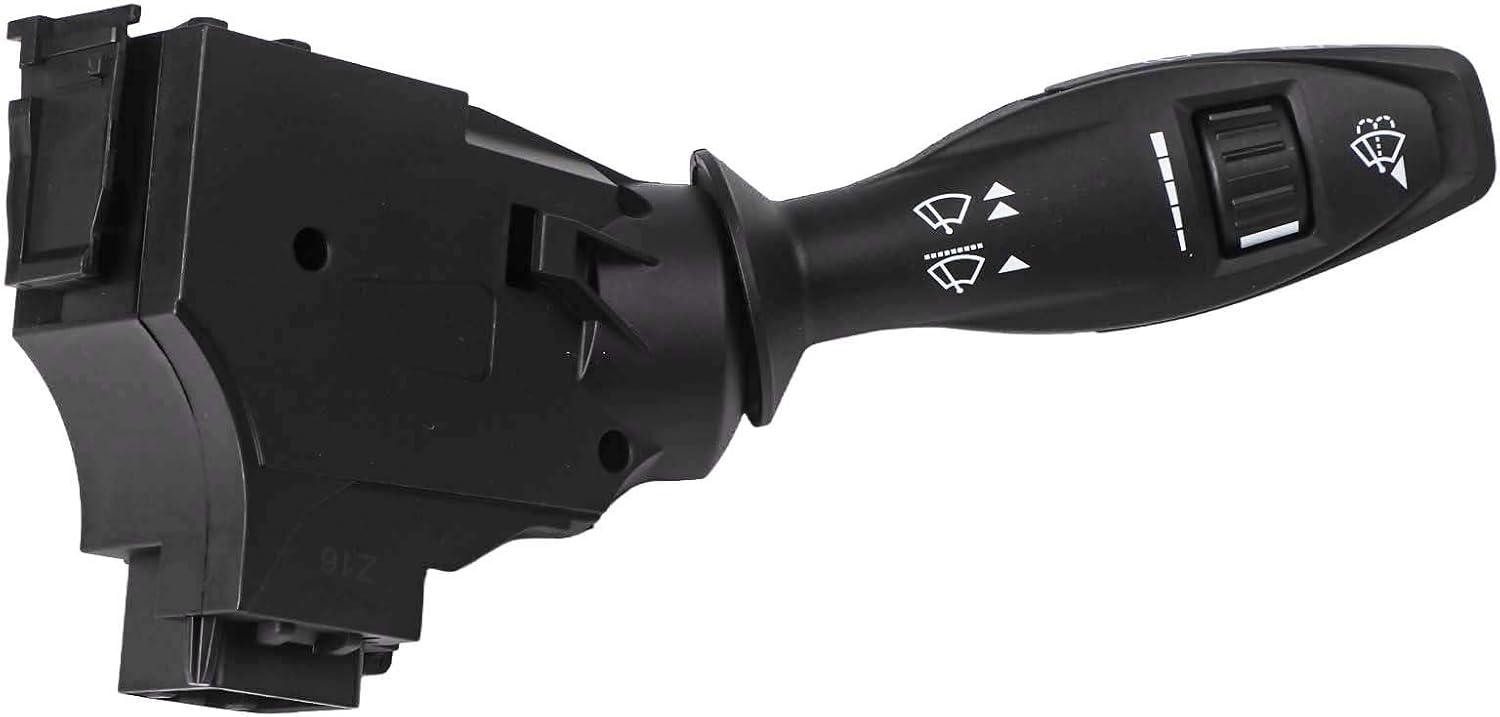 Steering Column Switch Wiper Stalk Ford for Fiesta for Mk6 (2008-17) - OEM 1537625 / 8A6T-17A553-AC, Black ABS Replacement Part
