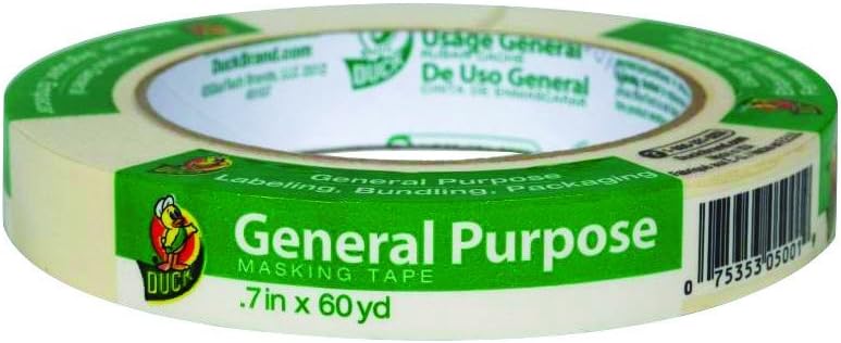 BAZIC General Purpose Masking Tape - 0.71 Inch X 60 Yards For Painting, Labeling & Crafts