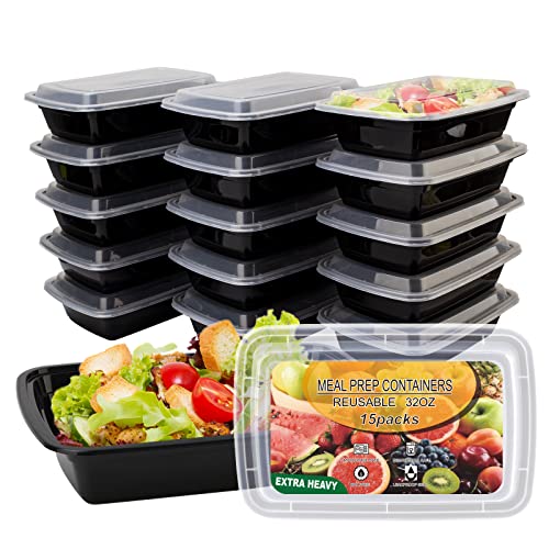 Comparison: Best Tupperware For Meal Prep 11 Ezalia 15 Pack- Meal Prep Containers 32oz, Plastic Food Prep Containers Reusable, Leakproof To Go Food Containers with Lids, BPA-Free, Microwave/Dishwasher/Freezer Safe