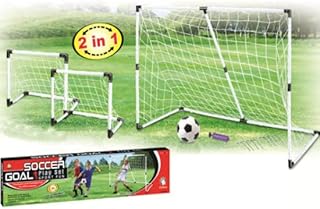 Large 2 in 1 185cm Football goal Net Large Soccer Goal Posts Ball Pump Set Indoor Outdoor Children Kids Practice Match Training Toy Game Aid