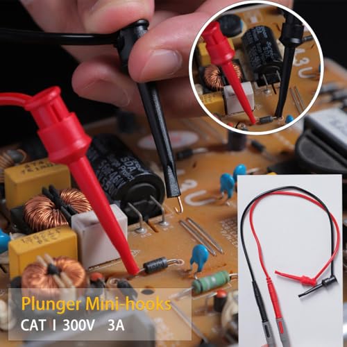 Image of TKDMR 18Pcs Soft Silicone Electrician Test Leads Kit CAT III 1000V & CAT IV 600V with Alligator Clips and Needle Probe,5 Colors Jumper Wires