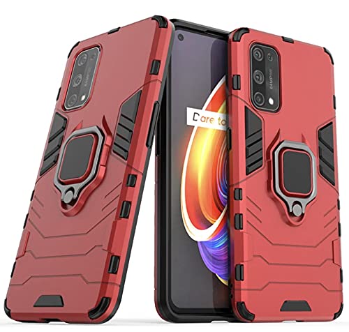 zivite Realme X7 Pro Defender Case | Rotating Ring Holder & Kickstand in-Built | Military Grade Armor | Bumper Back Cover for Realme X7 Pro (Red) (B09FQ5L735) Amazon Price History, Amazon Price Tracker