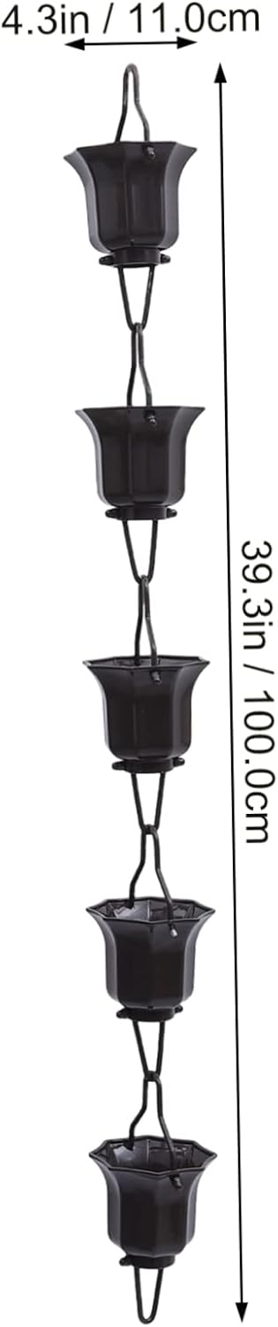 Japanese Style Rain Chain Bell Lotus Cups Rain Chain for Gutter Replacement