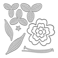 CHENJIN Flower Cutting Die Set - 9 Piece Carbon Steel Craft Dies For Card Making