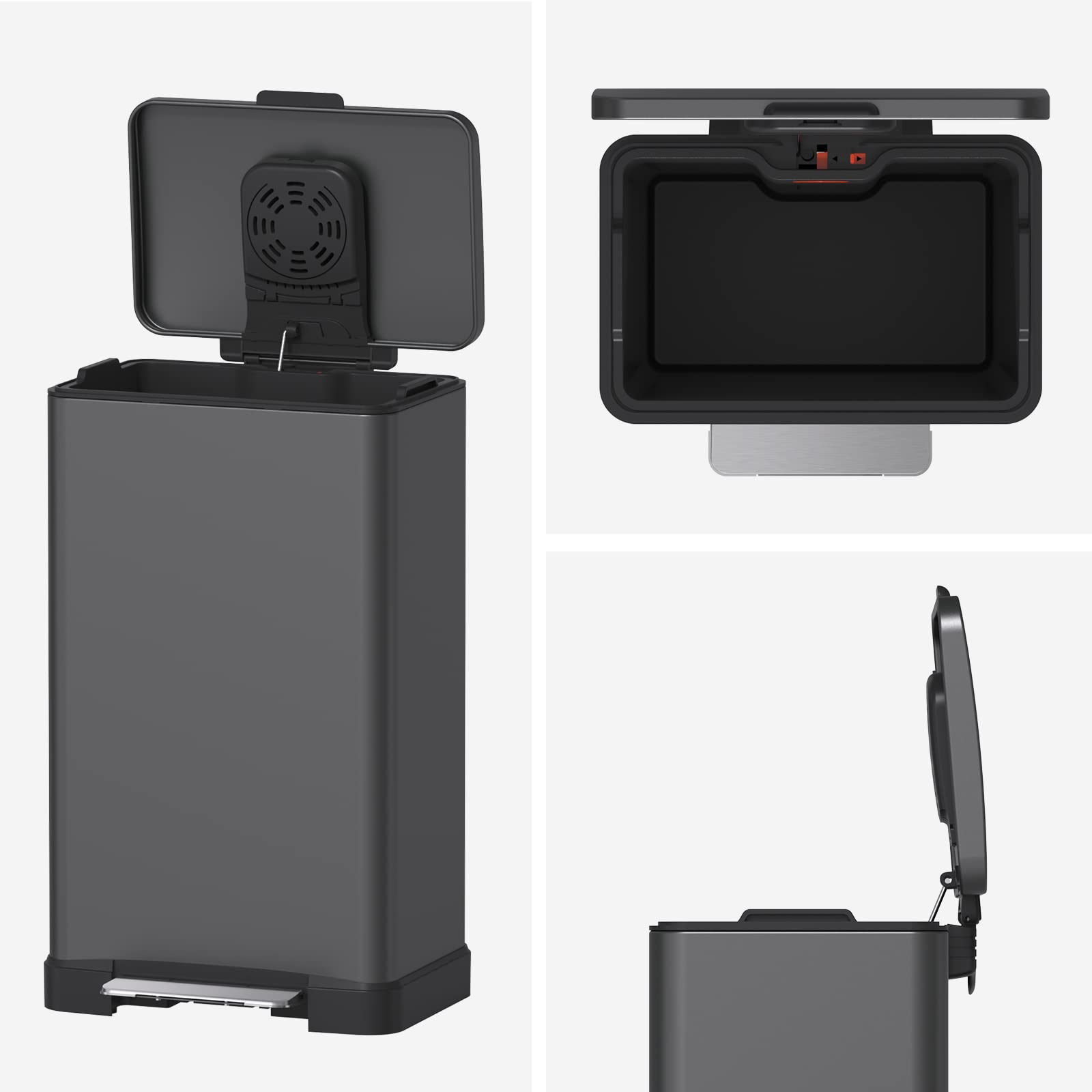 Amazon｜Mbillion ゴミ箱 おしゃれ ふた付き ステンレス 40リットル