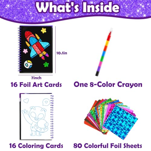 Image of FUNNYB&G Foil Art Craft Kit for Kids, Sparkly Birthday Gift Toy for Boys