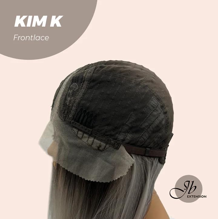 Miniatura 6 de KIM K - Peluca de encaje frontal extra larga, recta, color gris oscuro con reflejos para mujer, pelucas sintéticas naturales para uso diario