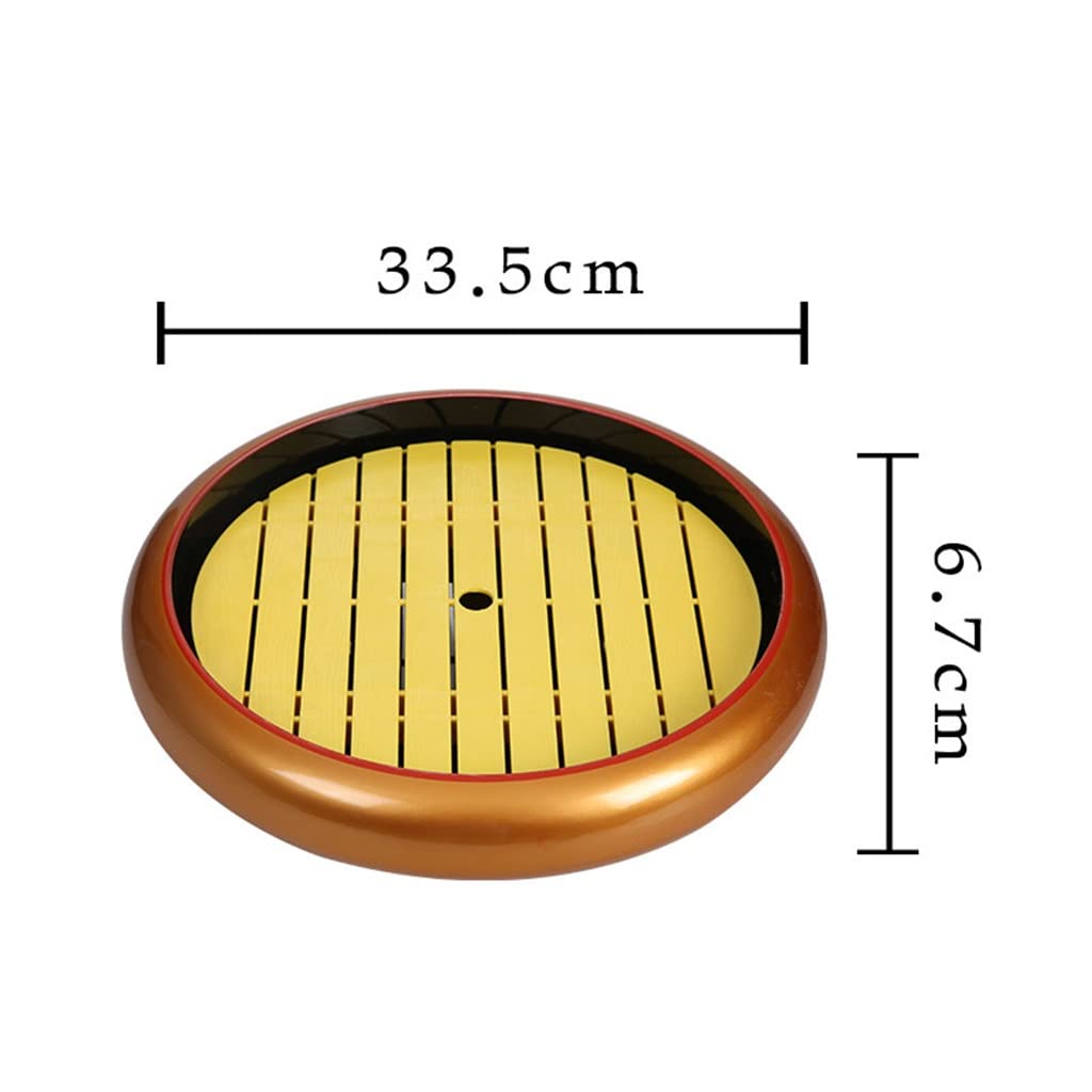Secchiello Rotondo per Sashimi di Pesce e Frutti di Mare, Piatto Giapponese per Ghiaccio Secco, Servizio da Buffet, stoviglie Creative, Regalo per Gli Amanti del Sushi, 2,Gold a-33.5cm