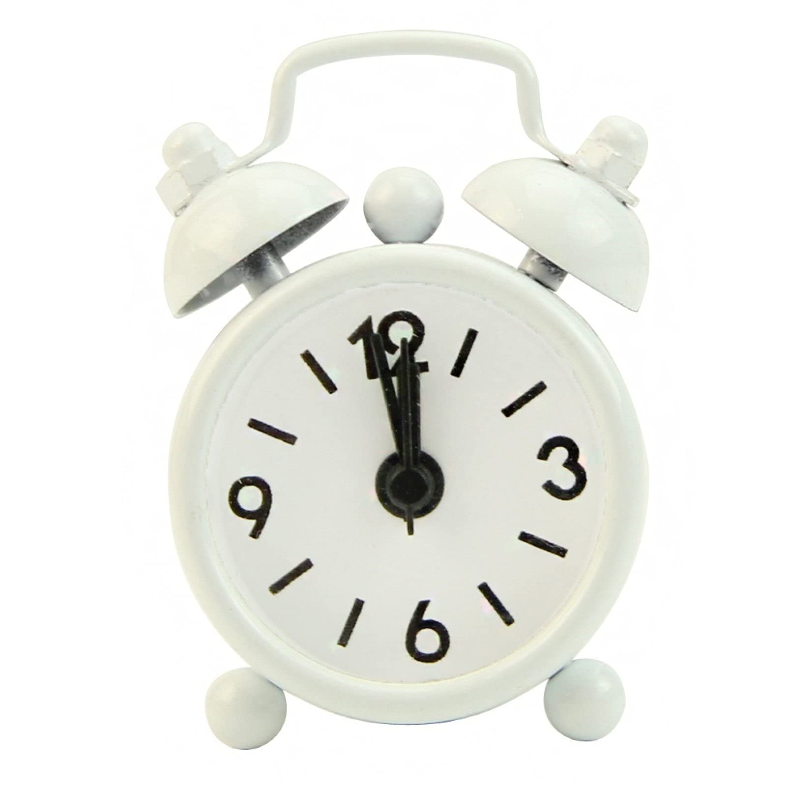 ulafbwur Alarm Clocks Classic Home Cute Operated Analog Mini Round Bedside Desk Alarm Clock Table Clock