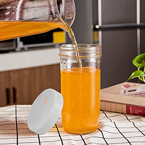 Yirilan Glass Cups - 4 Pack 24Oz Mason Jar Drinking Glasses With Lids And Straws,Reusable Boba Cups,Iced Coffee Cup/Tumbler, Smoothie Cup #TOP7