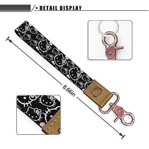 Cute Wristlet Keychain Strap With Rose Gold Metal Buckle Ring Women Girls Leopard Sunflower Wrist Lanyard For Airtags Wallets Cell Phones Cameras Usb Car Keys Id Card Holder (2 Pieces) #TOP1