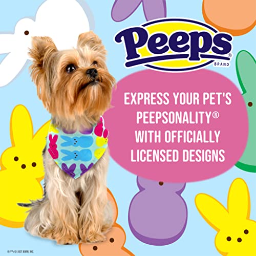 Peeps For Pets Bunny Rainbow Print Dog Bandana, Medium/Large Medium Dog Bandana Officially Licensed Peeps Pet Product Cute, Soft, Machine Washable Dog Apparel & Accessories For All Dogs, Multi #TOP2