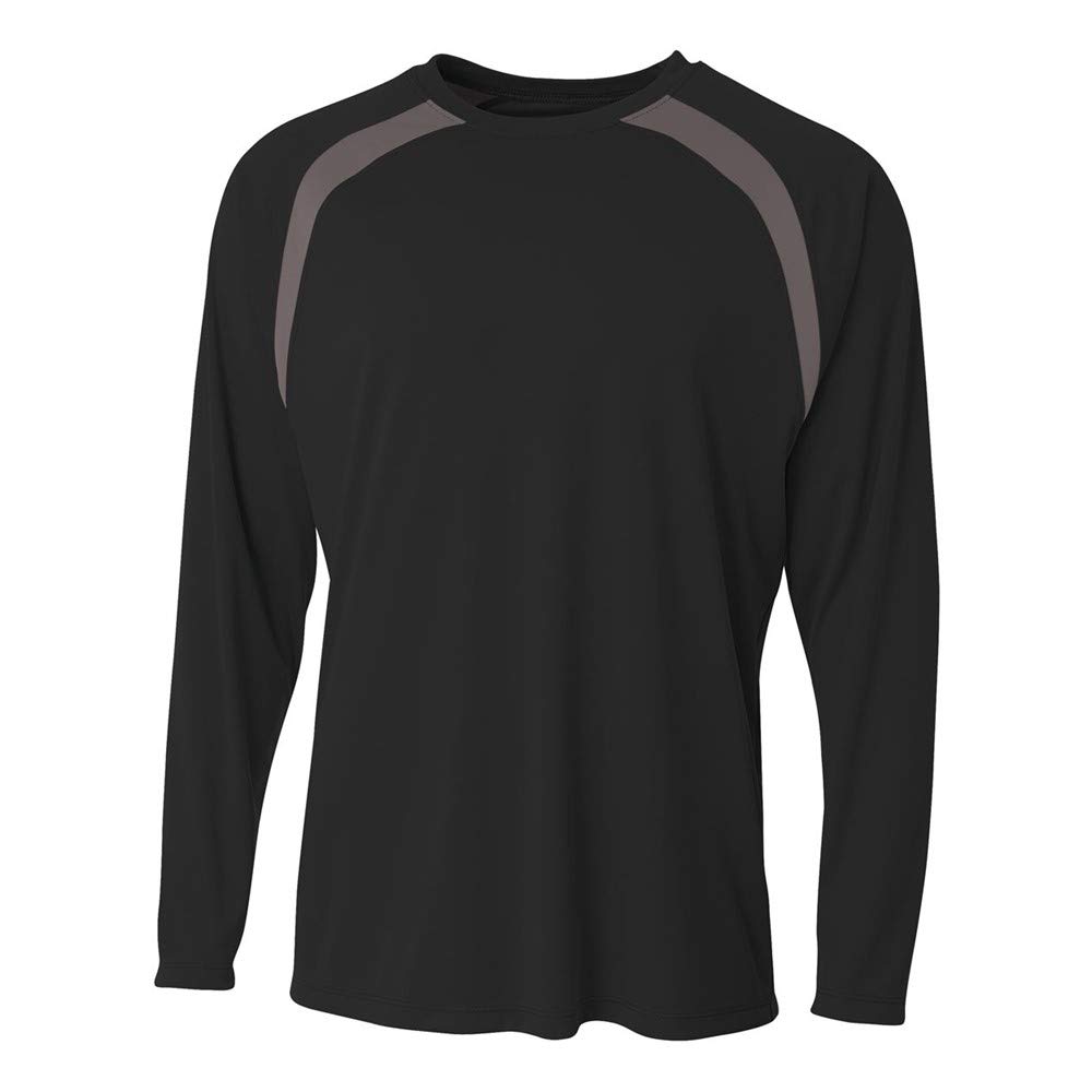 A4 Sportswear Large Black/Graphite 2-Color Long Sleeve