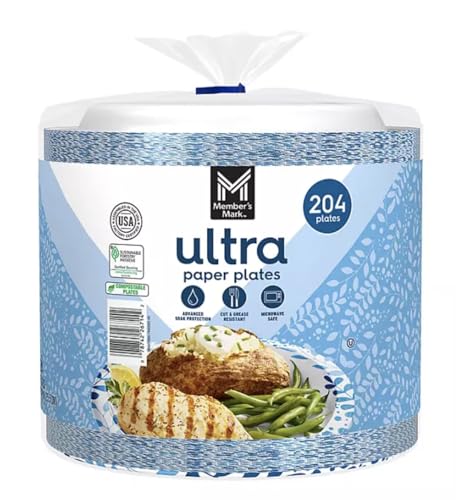 Member Mark Ultra Dinner Paper Plates, 10