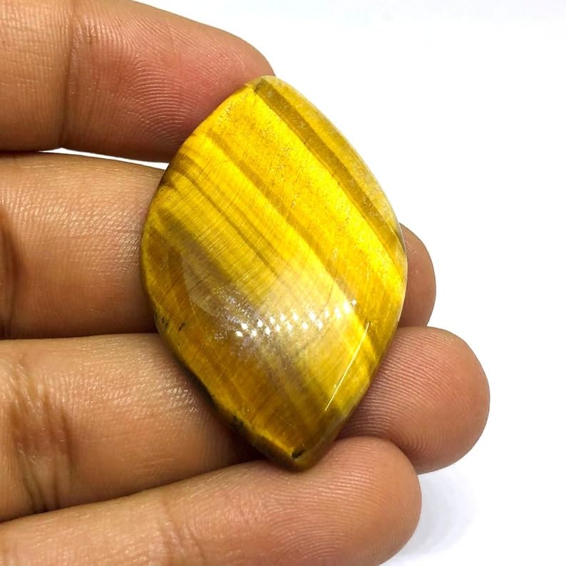 Cabochon œil de tigre naturel marquise 42x26mm pour création de bijoux DIY