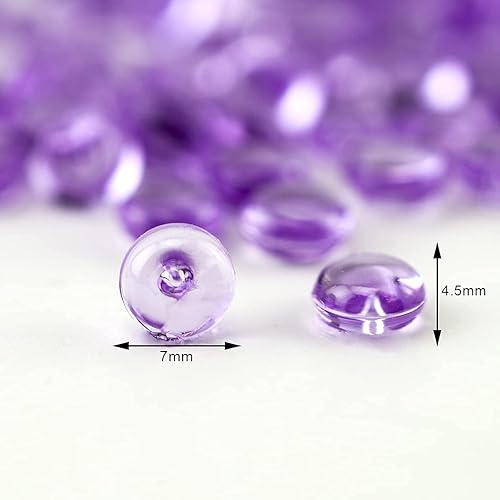 Miniatura 2 de HappyFiller 5500 mini cuentas acrílicas de confeti morado para fiesta, piedras preciosas dispersas de 0.276 in para relleno de jarrón, soporte para
