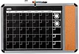 Dooley Metallic Framed Magnetic Black Surfaced 1 Month Calendar, Cork Strip, 11 x 17 Inches (1117CALMTC)
