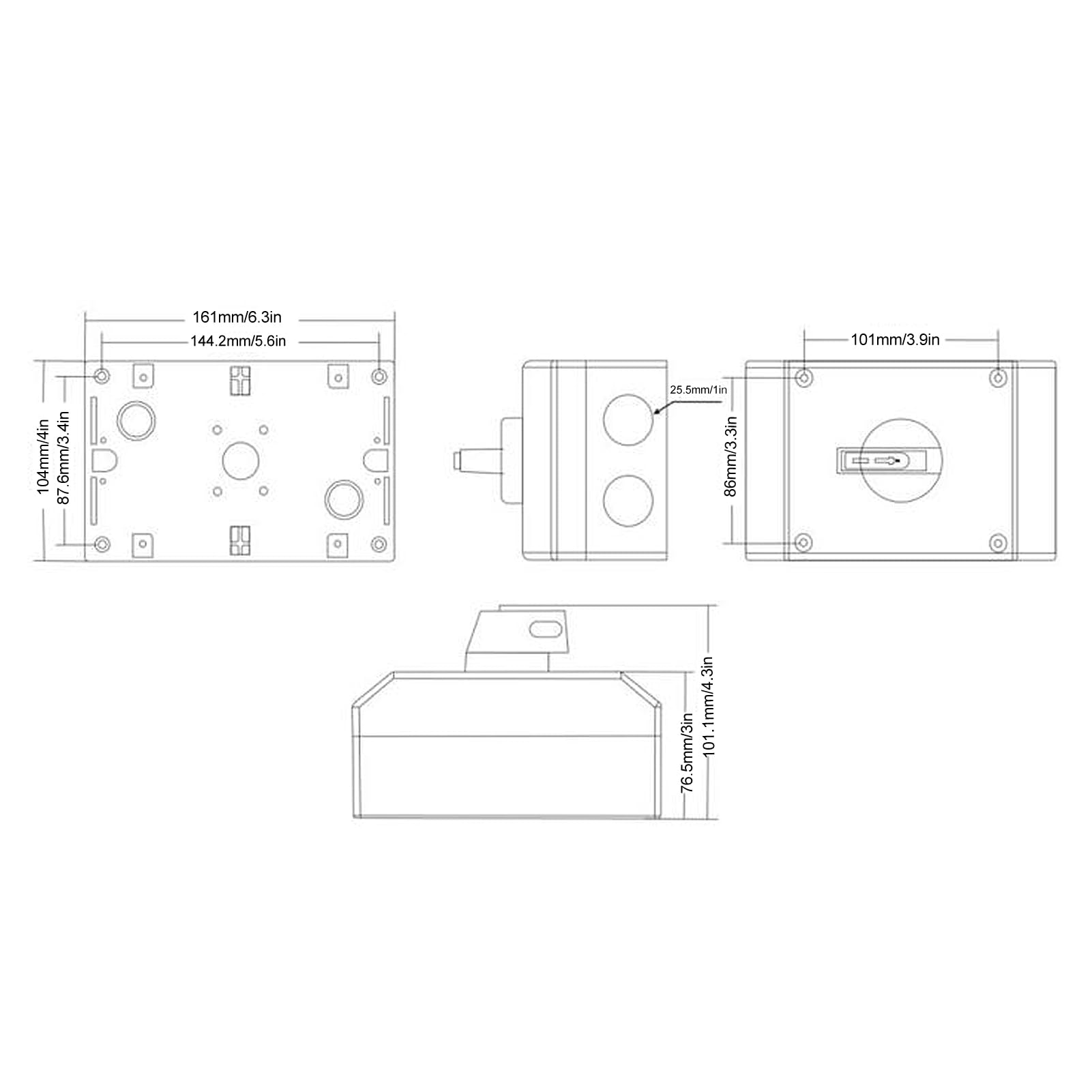Ausla Fotowoltaiczny Wyłącznik Prądu Stałego, 1500 V 32 A 4 P IP66 (2 w 1)