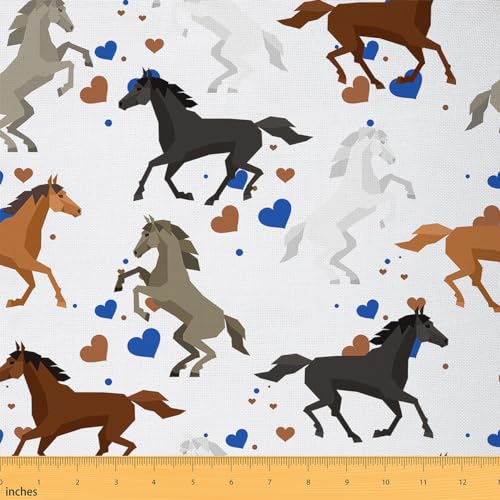Tissu galloping cheval au mètre 276x150cm polyester pour chaise et couture