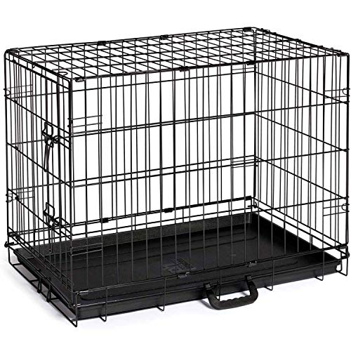 Image of Prevue Pet Products Home On-The-Go Single Door Dog Crate - S, Black | Small Collapsible Dog Cage for Travel, Indoor and Outdoor Use, Foldable Kennel Design, Deep Plastic Pan