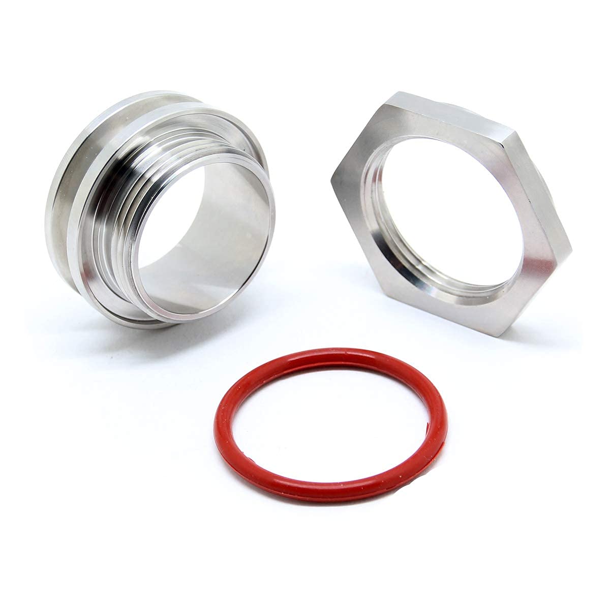 Qiimii Silver Stainless Steel 304 Bulkhead Compression Fitting 1.5" Tri Clamp Home-Brew Weldless Bulkehad
