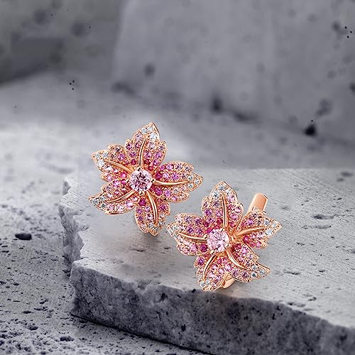 Santuzza Sterling Silver Gemstone Flower Earrings for Women3