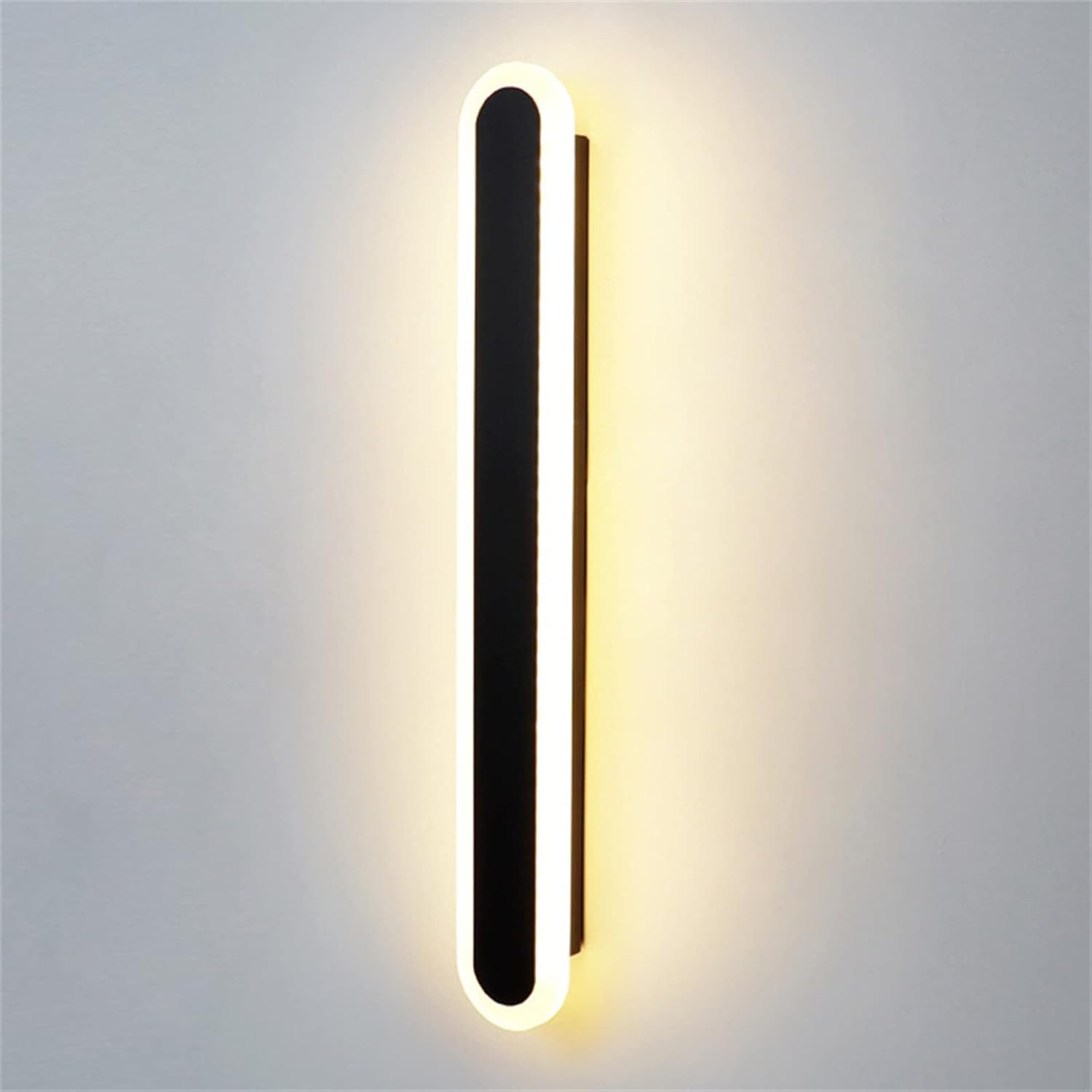 KKXXYQFC Kinkiety Kinkiety Wewnętrzne długie paski LED LED Możliwość przyciemniania w górę w dół Światło ścienne Regulowany kolor Akrylowa aluminiowa oprawa ścienna (Noir, 100 cm 48 W)