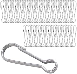 Flag Pole Clips, Lanyard Snap Clips Hooks Spring Flagpole Clip Stainless Steel Flag Pole Accessories 40 mm for Grommeted Flags Lanyards Banners Keychains 50PCS